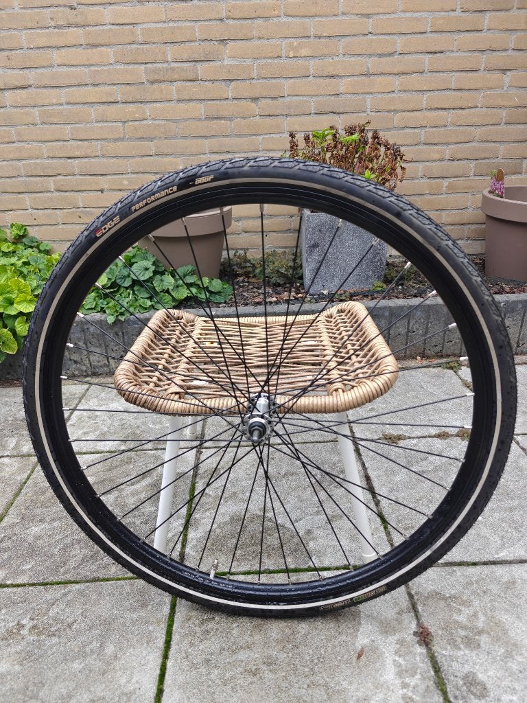 Voorwiel fiets, Fietsen en Brommers, Fietsonderdelen, Ophalen, Band, Onbekend, Ligfiets