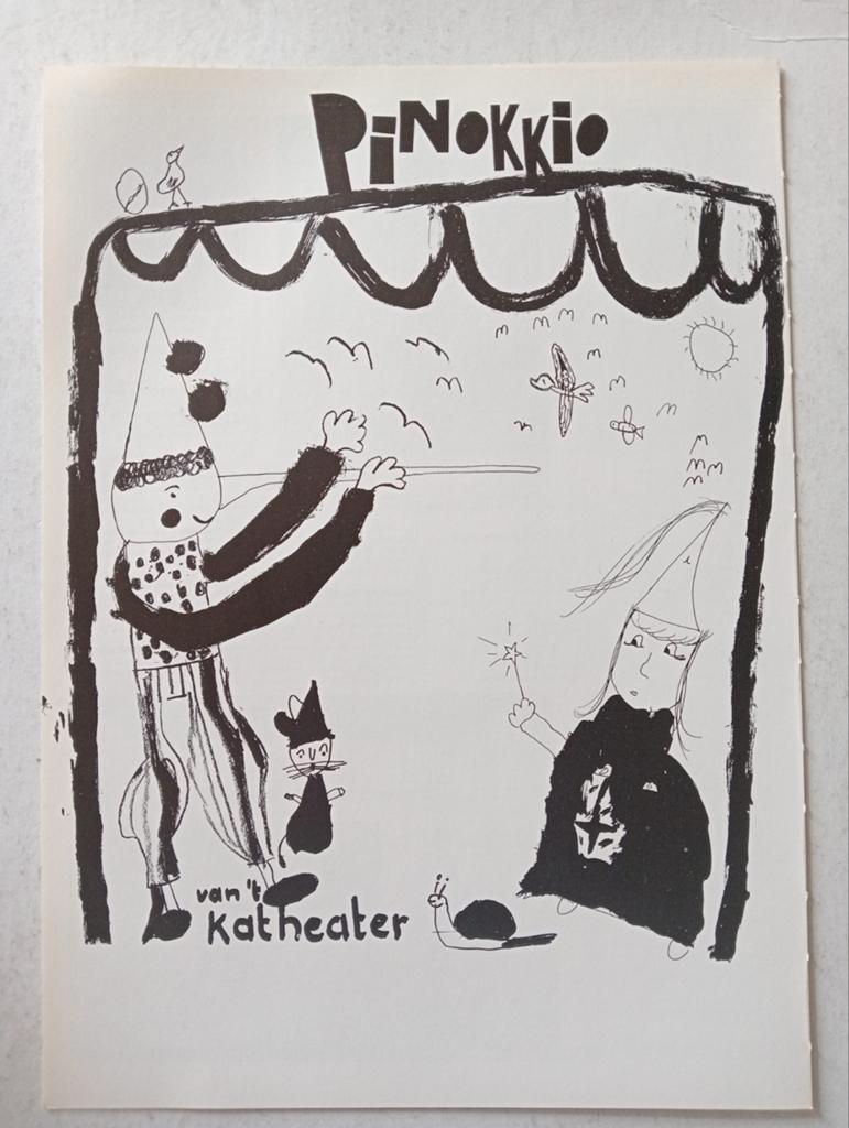 Pinokkio van 't Kat Theater affiche jaren 70, Ophalen of Verzenden, Gebruikt, A1 t/m A3
