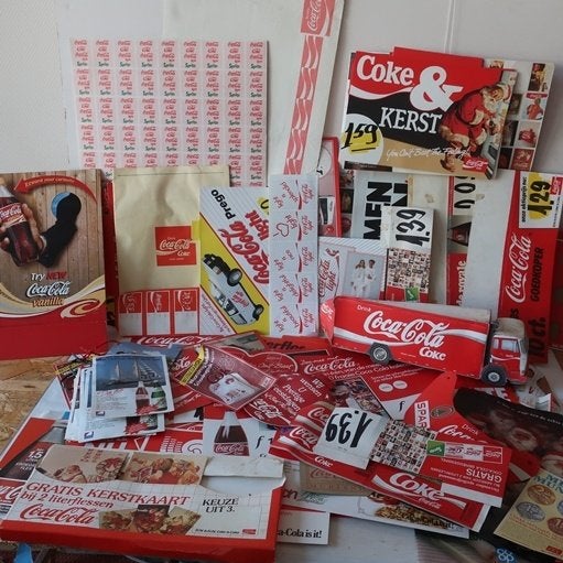 Reclame Coca Cola grote partij diverse items promotie, Ophalen of Verzenden, Gebruikt, Overige typen