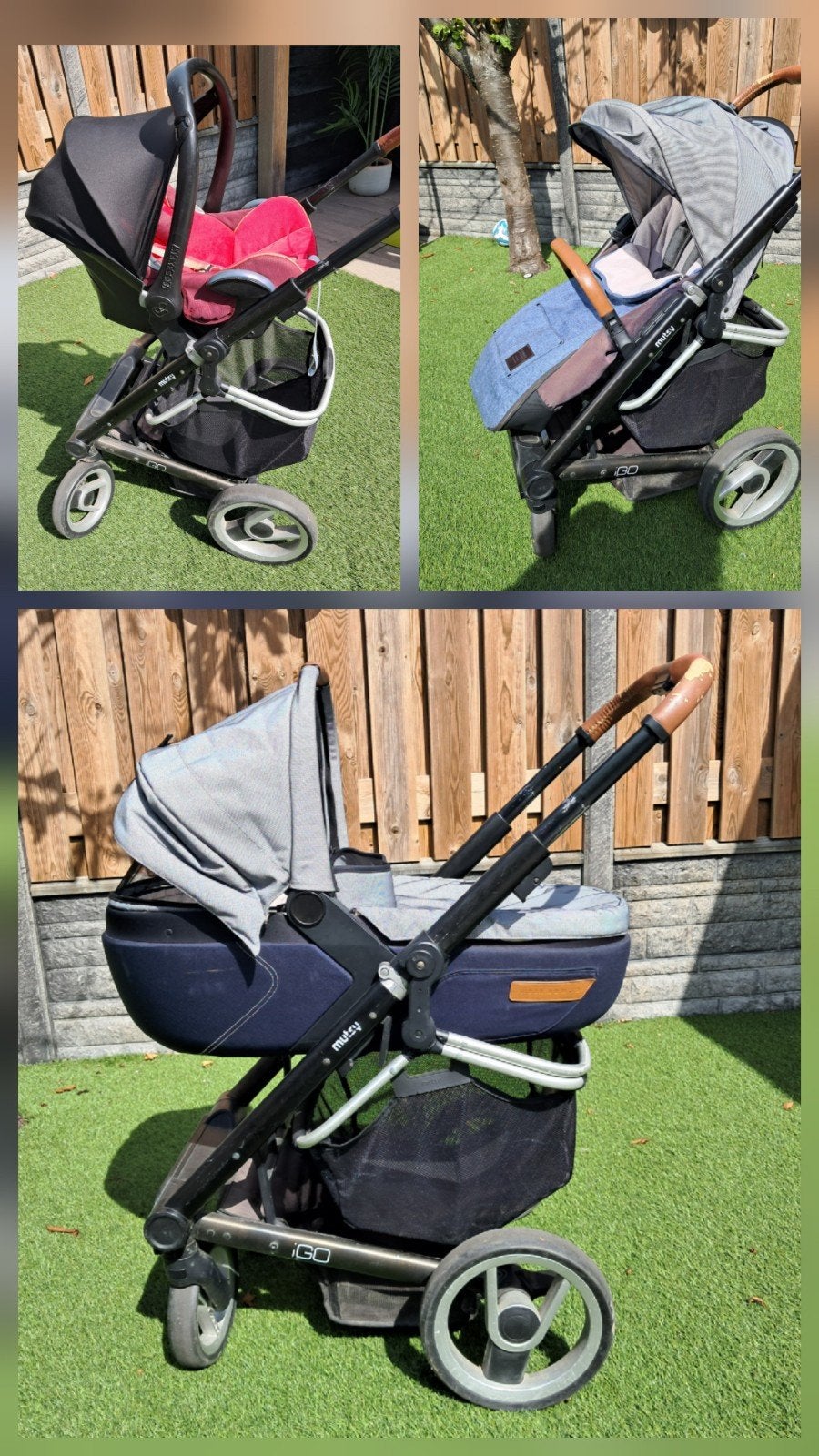 3-in-1 MUTSY I GO maxicosi-wandelwagen-kinderwagen, Kinderen en Baby's, Kinderwagens en Combinaties, Ophalen, Gebruikt