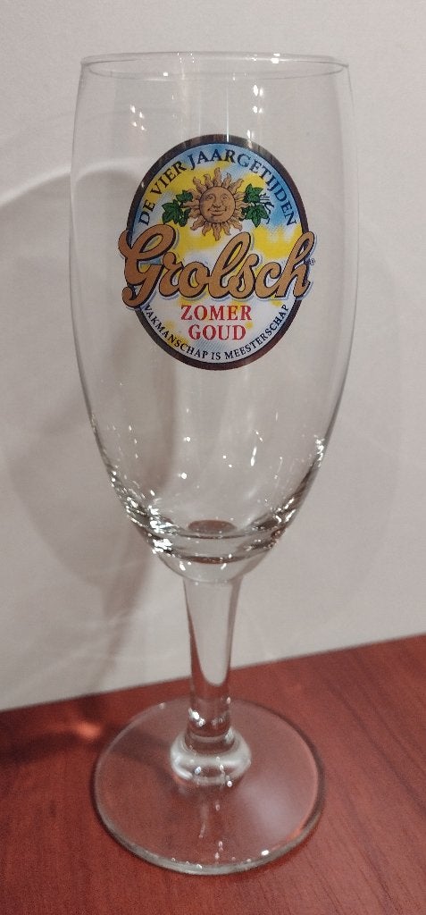 Grolsch Glas Vier Jaargetijden Zomer Goud 25cl. (D), Ophalen of Verzenden, Zo goed als nieuw, Glas of Glazen, Grolsch