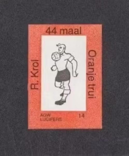 Lucifermerk Ruud Krol Voetbal Ajax Napoli Oranje., Ophalen of Verzenden, Zo goed als nieuw