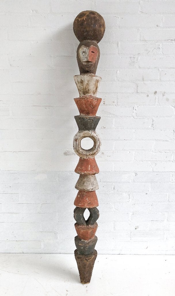 Groot Afrikaans houten beeld 141 cm | Congo | Metoko, Afrika, Handgemaakt, Meerkleurig, 141 cm