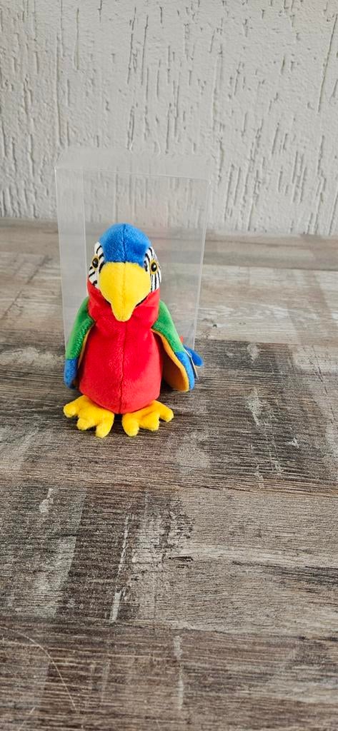 Ty Beanie Babies Jabber de Papegaai - Zo goed als nieuw, Overige karakters, Overige typen, Ophalen of Verzenden, Meerkleurig
