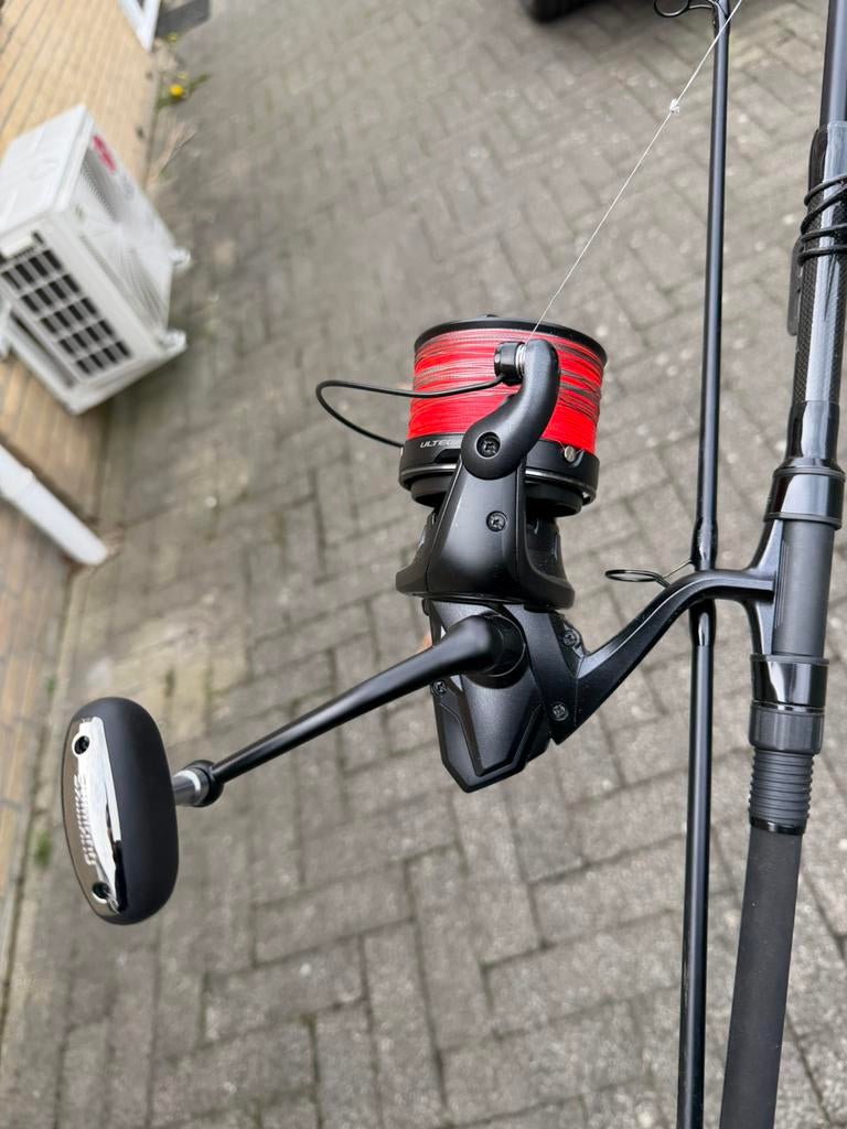 Sonik Xtractor spod rod 9ft 4.50lbs met Shimano XTE Spod, Ophalen, Zo goed als nieuw, Werphengel