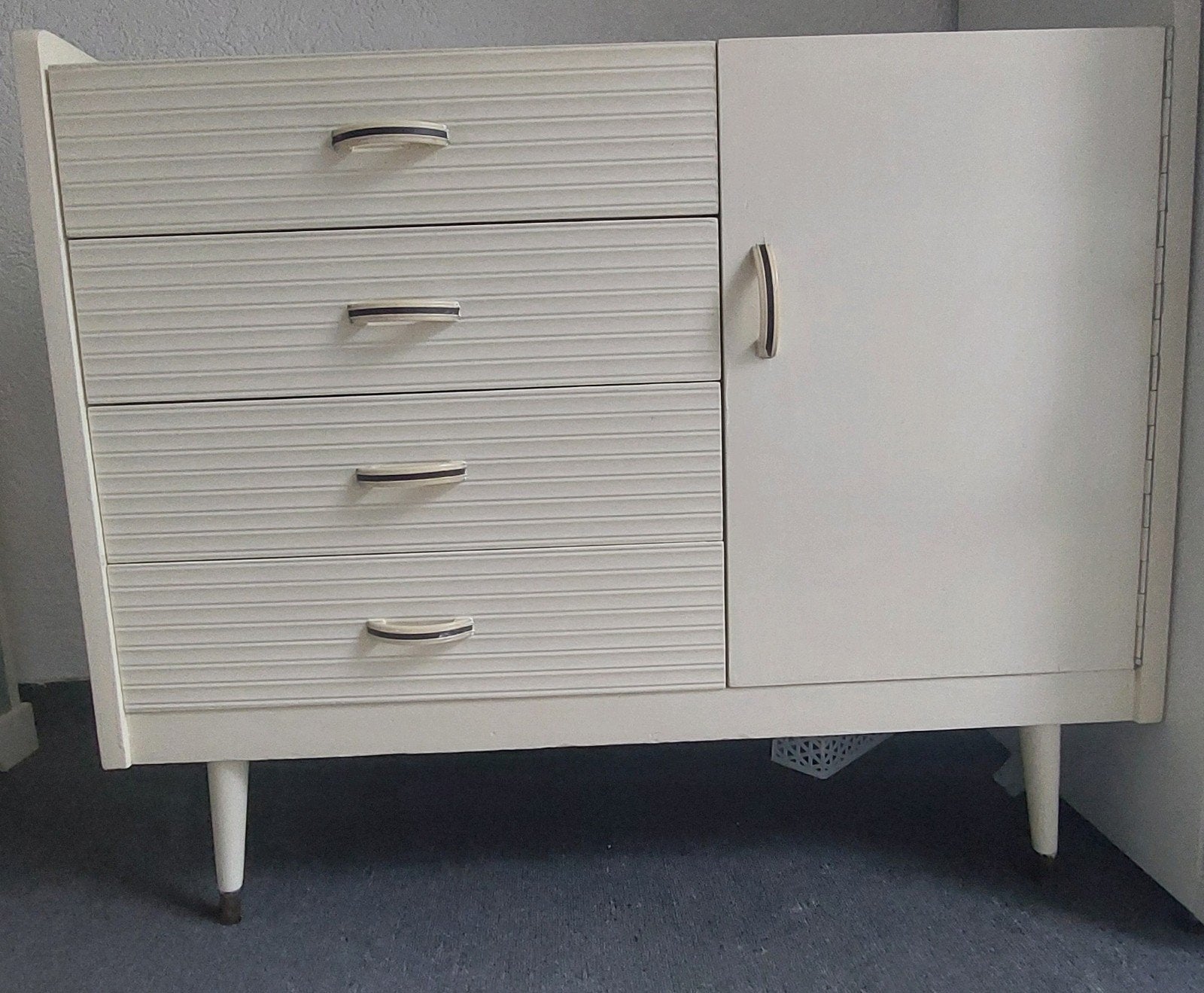 Verlaagde prijs: groene en/of vintage crème ladenkasten, Ophalen, Gebruikt, 5 laden of meer, 50 tot 100 cm