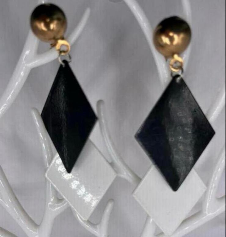 Nieuwe Zwart/Witte Geruite Oorbellen - Stijlvolle Hangers, Sieraden, Tassen en Uiterlijk, Oorbellen, Overige materialen, Hangers