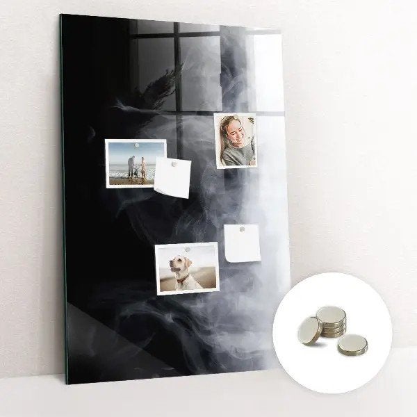 Zwart Glazen Magneetbord "rook"  60x90cm Tulup, Ophalen, Zo goed als nieuw, Magneetbord
