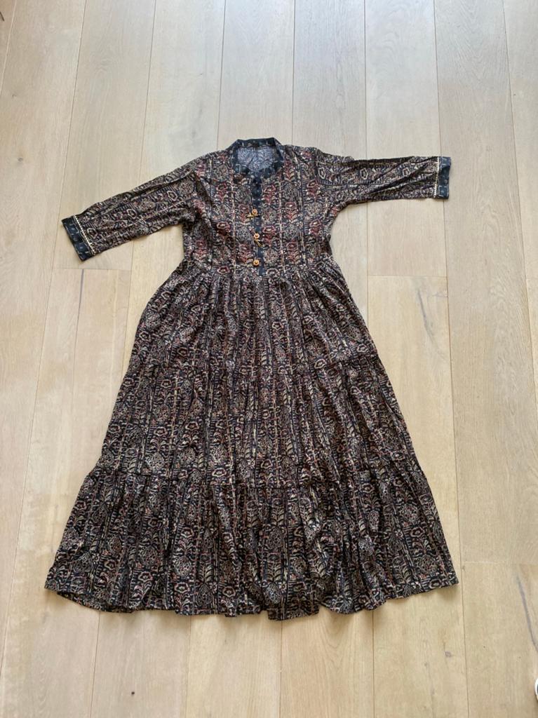 Jurk katoen india nieuw, Kleding | Dames, Jurken, Maat 38/40 (M), Zwart, Nieuw, Ophalen of Verzenden