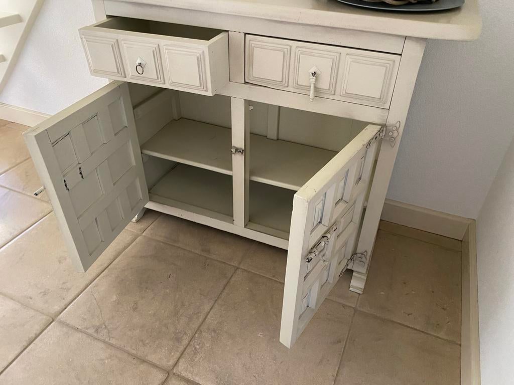 Wanderlust Deco dressoir wit hout 110x40x82 cm, Ophalen, Gebruikt, 100 tot 150 cm, Met lade(s)