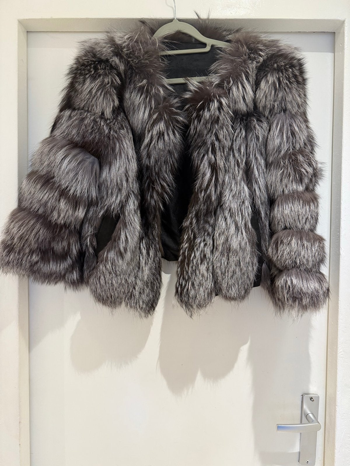 Luxe Bontjas Zilvervos - Maat S/M, Ophalen of Verzenden, Zo goed als nieuw, Maat 36 (S), Grijs