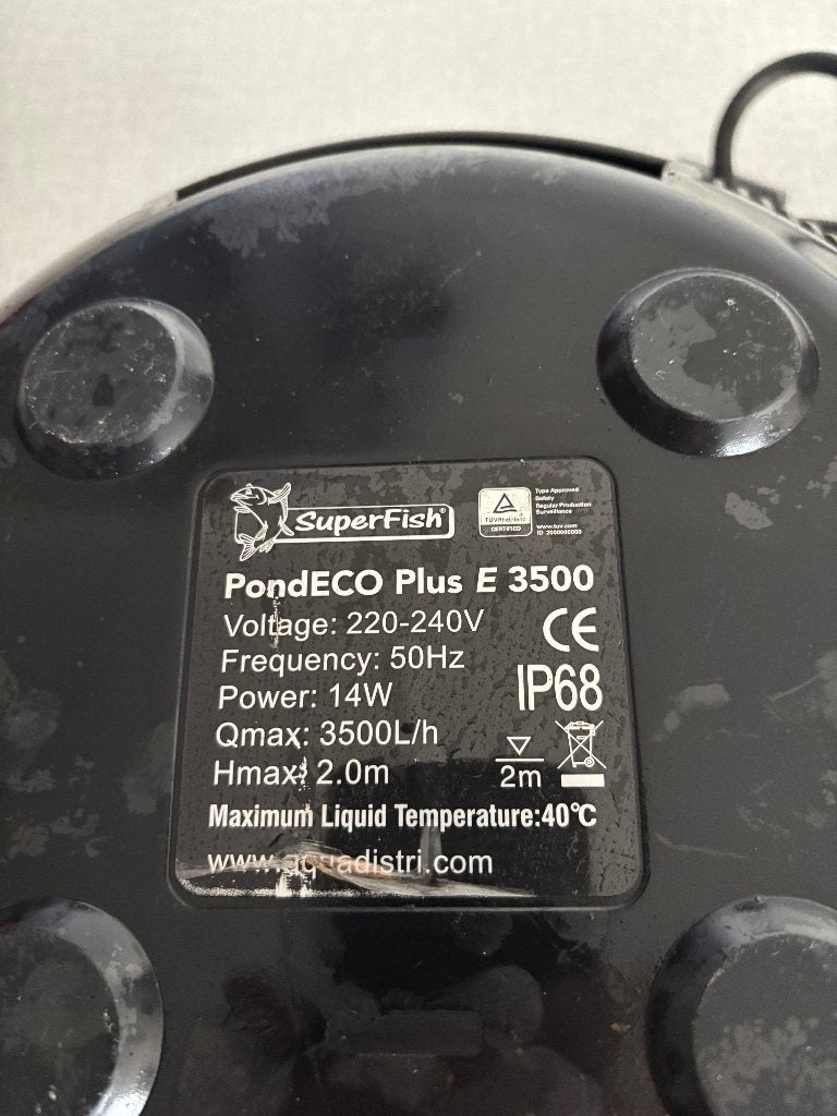 vijverpomp pondeco plus 3500, Ophalen of Verzenden, Gebruikt, Vijverpomp