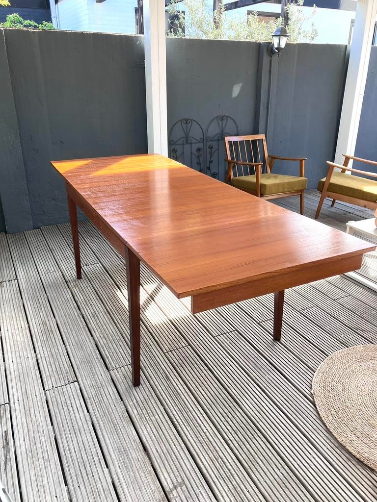 Vintage uitschuifbare Lubke eettafel, Ophalen, Gebruikt, 200 cm of meer, 50 tot 100 cm