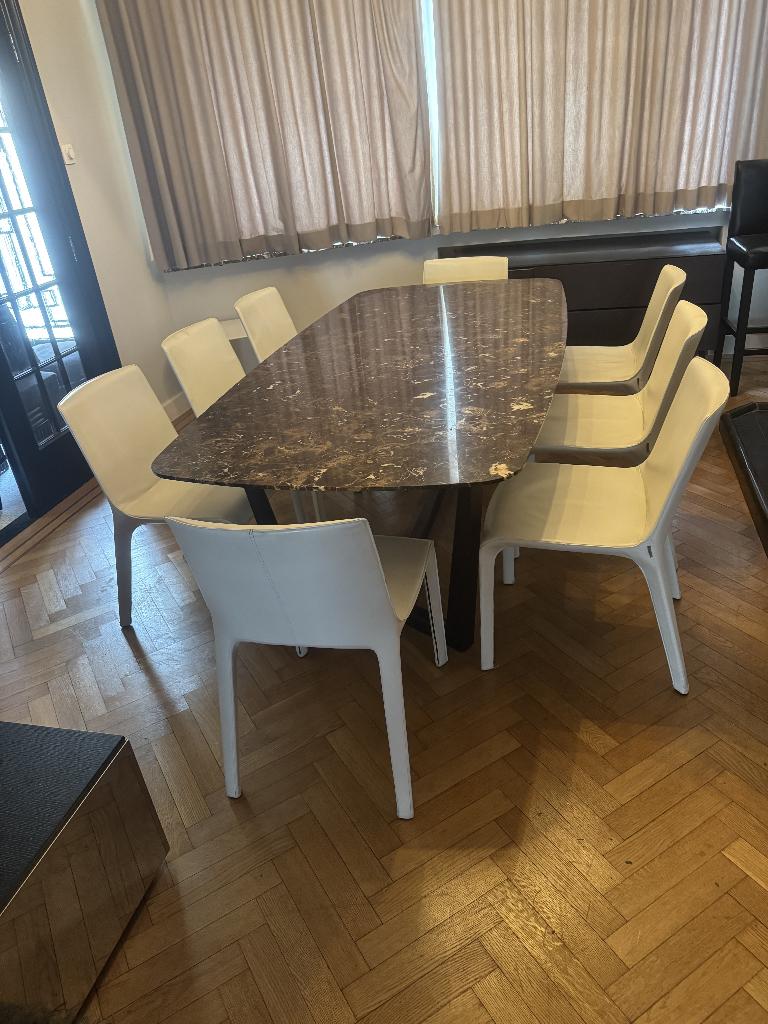 8x Walter Knoll 'Gio' stoelen (np. €1550/stuk), Huis en Inrichting, Stoelen, Ophalen, Gebruikt, Wit, Leer