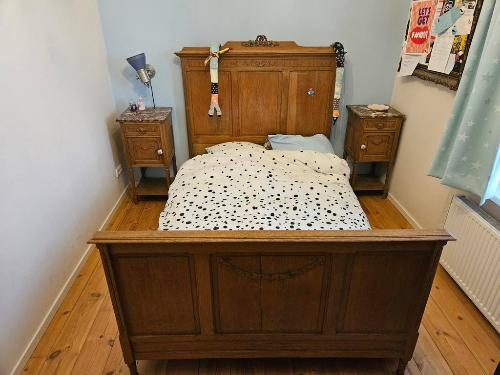 Antiek Kloosterbed - 130x200cm - Massief Hout, Ophalen
