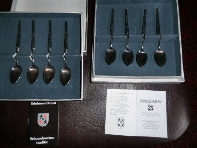 2 doosjes lepeltjes Schoonhoven, Antiek en Kunst, Ophalen of Verzenden