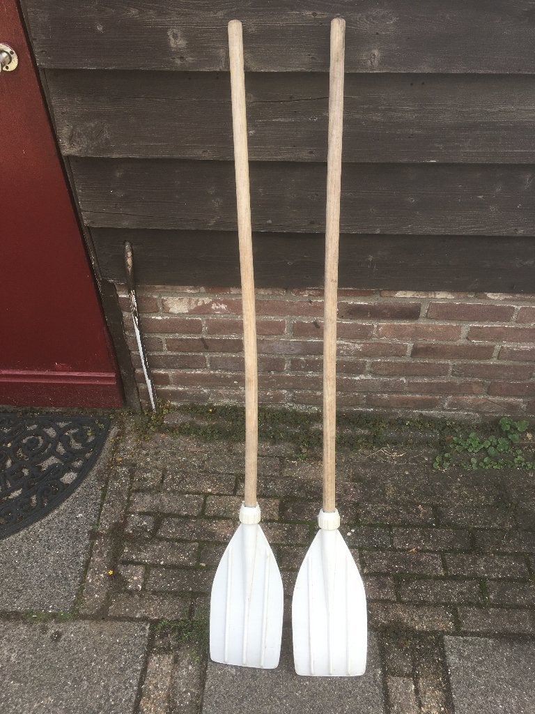 peddels (2 stuks) houten riem met kunststof blad, Ophalen, Gebruikt, Overige typen