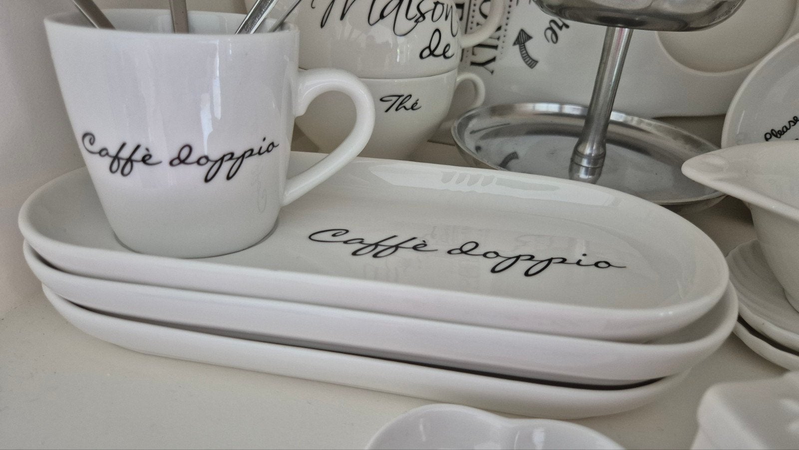 Riviera Maison Cafe Doppio, Huis en Inrichting, Ophalen of Verzenden, Aardewerk, Overige stijlen, Kop(pen) en/of Schotel(s)