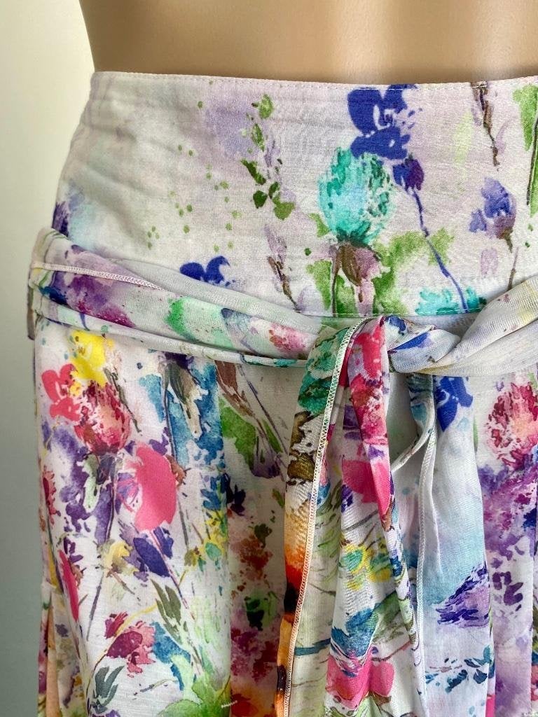 J389 Inizia maat L=42/44  rok rokje wit/roze/groen/blauw, Kleding | Dames, Wit, Inizia, Maat 42/44 (L), Ophalen of Verzenden