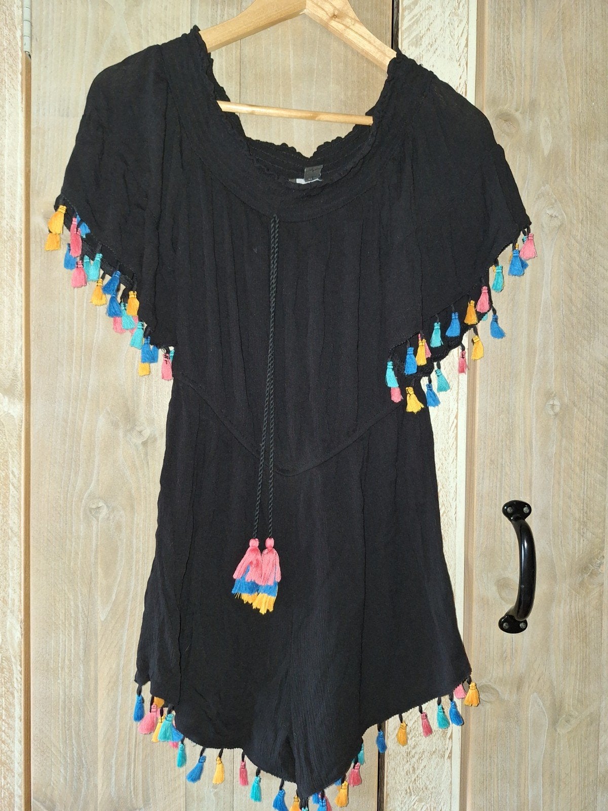 Nieuw  Boho Bohemian  jumpsuit  kortebroek  Made India M, Ophalen of Verzenden, Nieuw, Maat 38/40 (M), Zwart