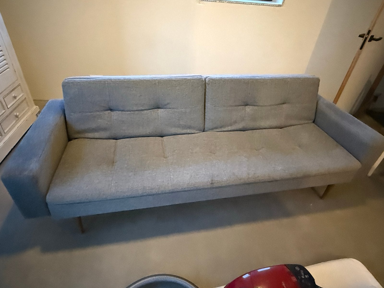 Innovation slaapbank en poef - Design bank met split, Ophalen, Gebruikt, Tweepersoons, 80 cm