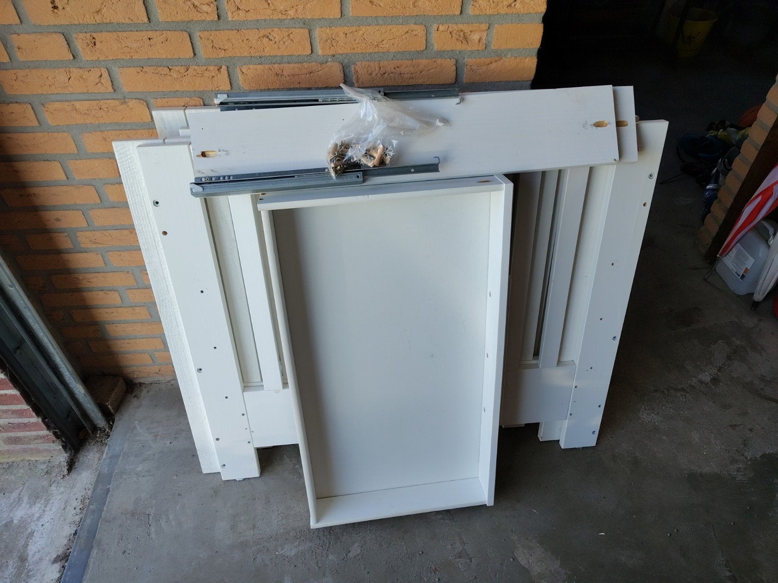 Nette witte babybox met lade, eventueel met boxkleed, Kinderen en Baby's, Boxen, Ophalen, Gebruikt, Vierkant, Boxkleed