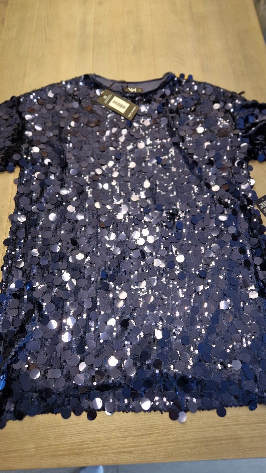 Most Wanted Blauwe Glitterjurk Maat S, Maat 38/40 (M), Blauw, Nieuw, Ophalen of Verzenden