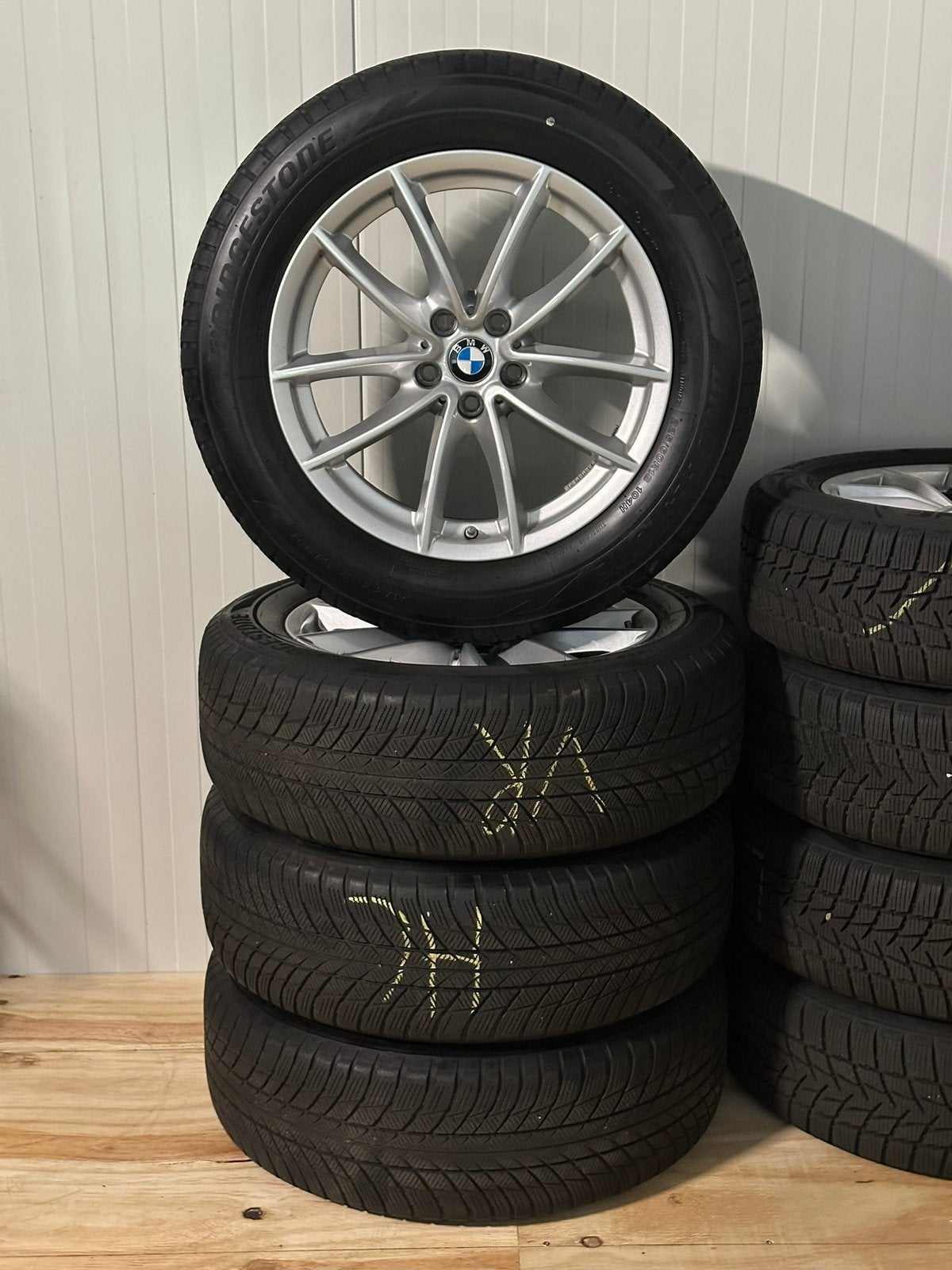 Originele 5x112 18” BMW X3 X4 G01 G02 Velgen & banden set, 18 inch, Gebruikt, Banden en Velgen, Personenwagen