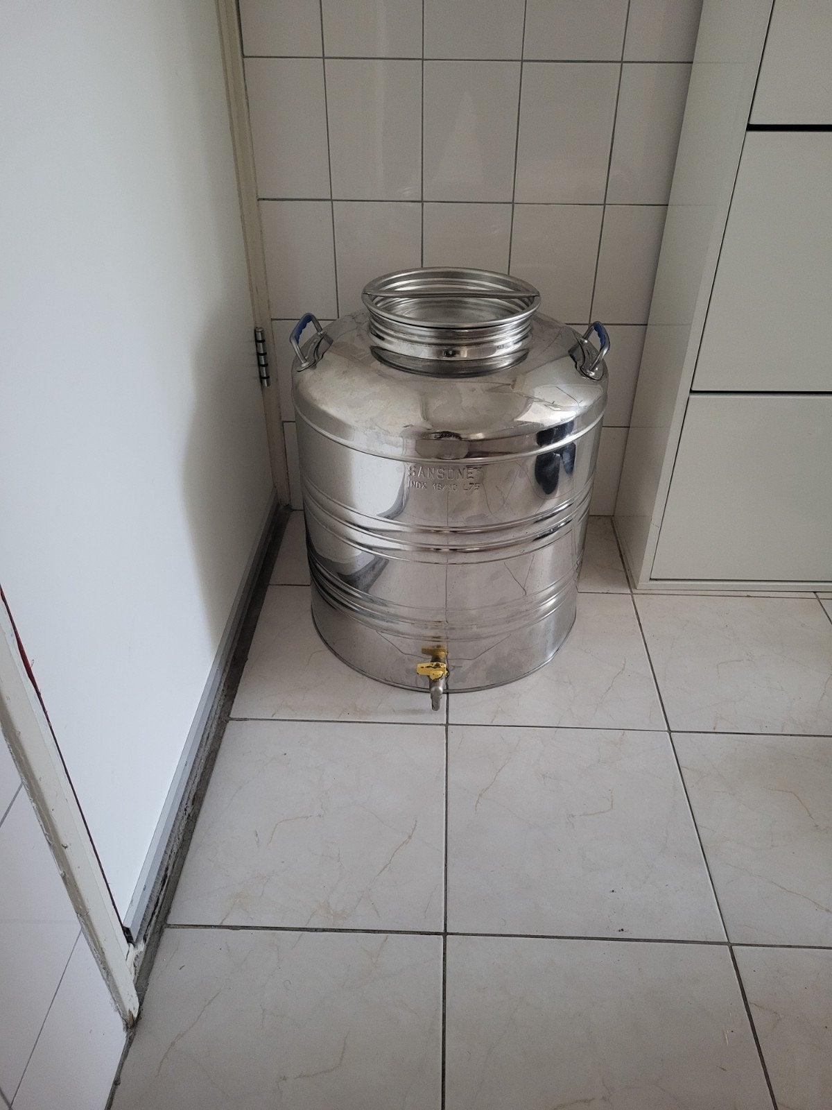 rvs ketel tank, Ophalen