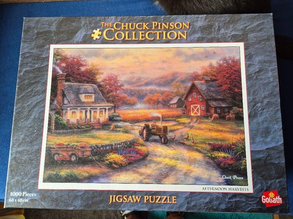 3 Puzzels van de Chuck Pinson Collection, Ophalen of Verzenden, 500 t/m 1500 stukjes, Zo goed als nieuw, Legpuzzel