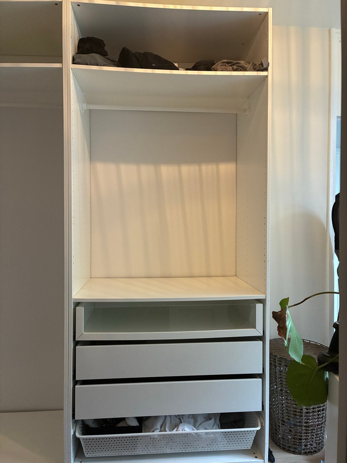 IKEA PAX Kast 200x60x236 Wit zonder deuren, Ophalen, Gebruikt, 200 cm of meer, Met lade(s)