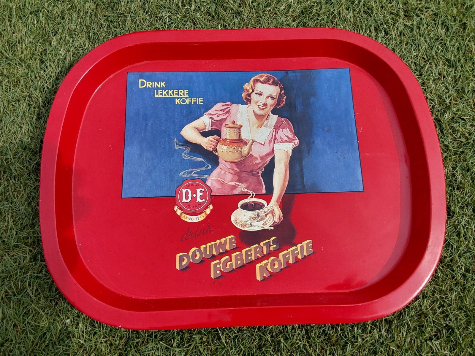 Douwe Egberts dienblad brocant, Ophalen, Hout