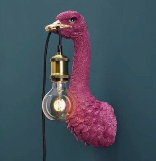 Gezocht magenta lamp struisvogel, Huis en Inrichting, Ophalen of Verzenden, Zo goed als nieuw