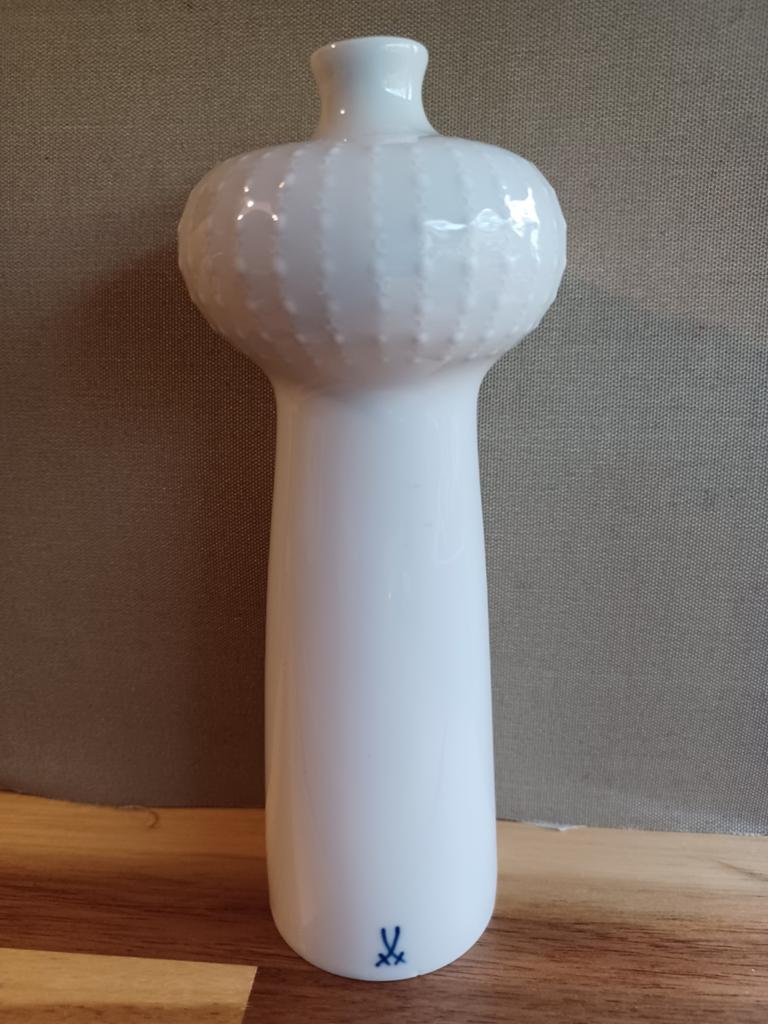 Wit Porseleinen Jaren '60 MEISSEN Vaas door Ludwig Zepner, Antiek en Kunst, Ophalen of Verzenden