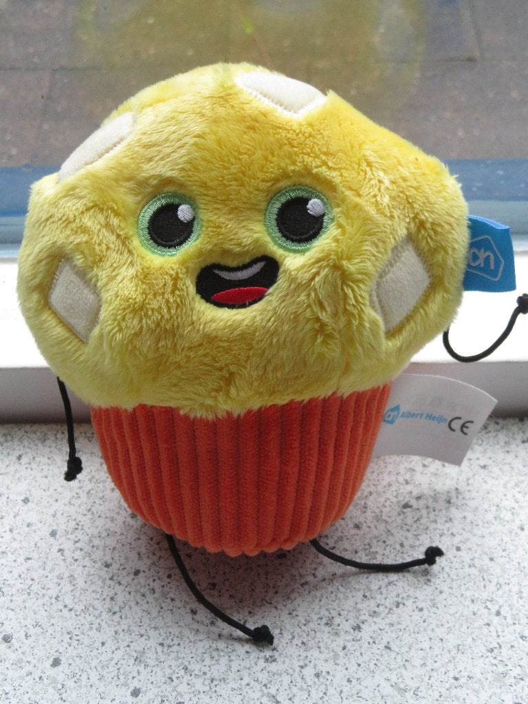 Cupcake met lachend snoetje van AH Albert Heijn, Albert Heijn, Overige typen, Ophalen of Verzenden, Zo goed als nieuw