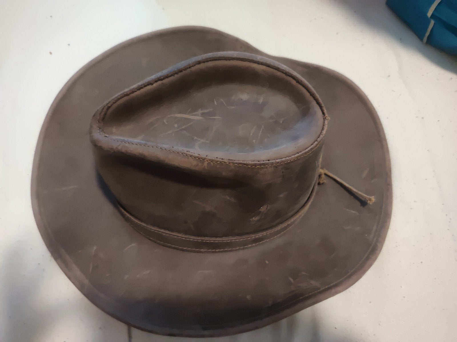 Chapeaux Boyer Leren Hoed - Maat 55, Chapeaux Boyer, Ophalen of Verzenden, Gedragen, Hoed