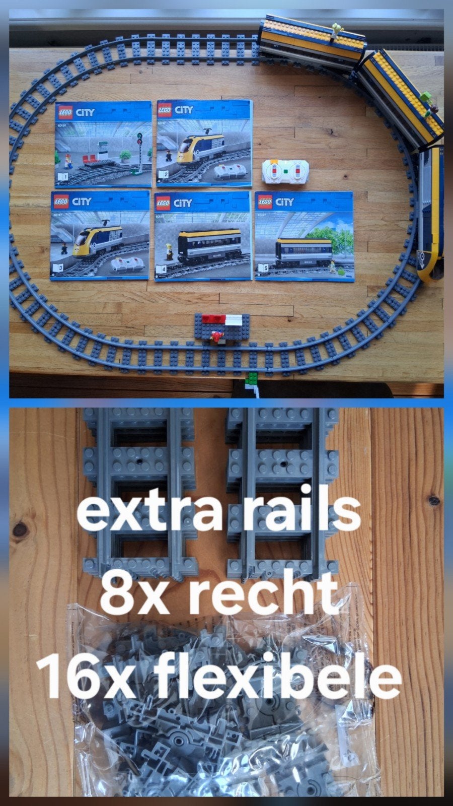 lego city 60197 passagierstrein compleet + extra set rails, Kinderen en Baby's, Speelgoed | Duplo en Lego, City, Lego, Ophalen of Verzenden