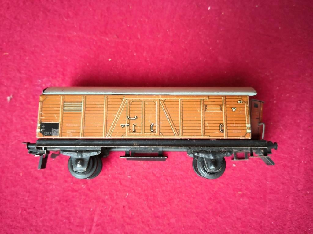 Modeltrein TRIX-EXPRESS 3 rail systeem blikken wagon, Gebruikt, Gelijkstroom, Trix, Rails