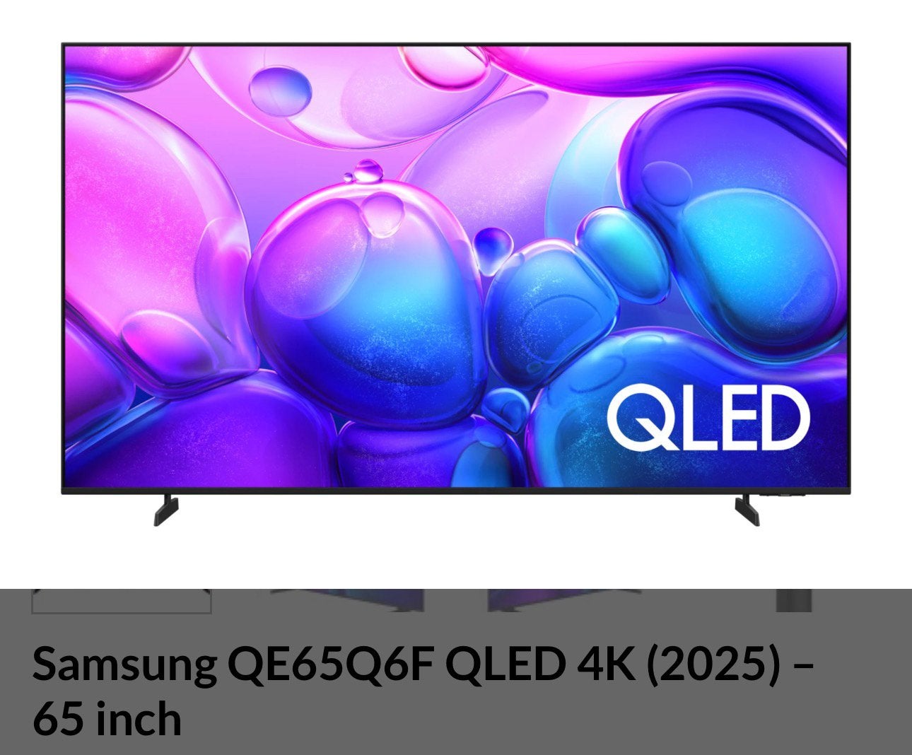 Samsung TV 65 inch QLED screen cracked
