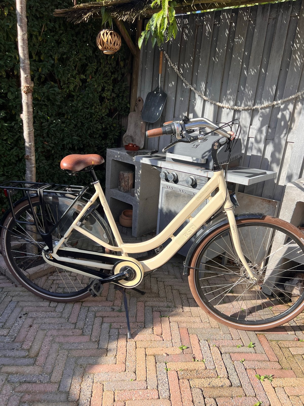 Damesfiets - Crème/Zwart - gebruikt, Versnellingen, Ophalen, Overige merken, 53 tot 56 cm