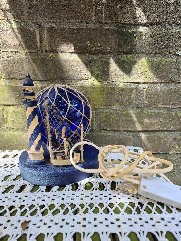 Decoratieve tafellamp met maritiem thema, Blauw, Gebruikt, Overige merken, Vintage