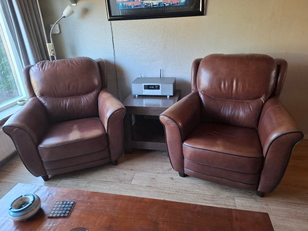 fauteuils, Ophalen, Gebruikt, 50 tot 75 cm, Leer