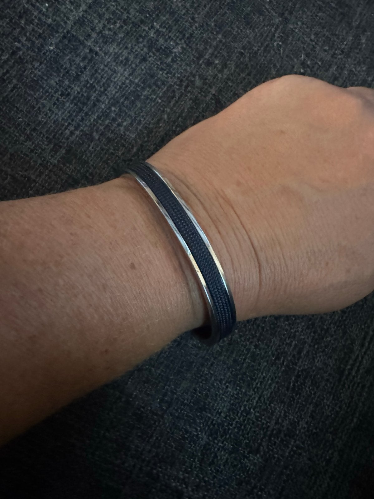 Pig & Hen Armband - Roestvrij staal met gevlochten touw, Ophalen of Verzenden, Zo goed als nieuw, Zwart, Staal
