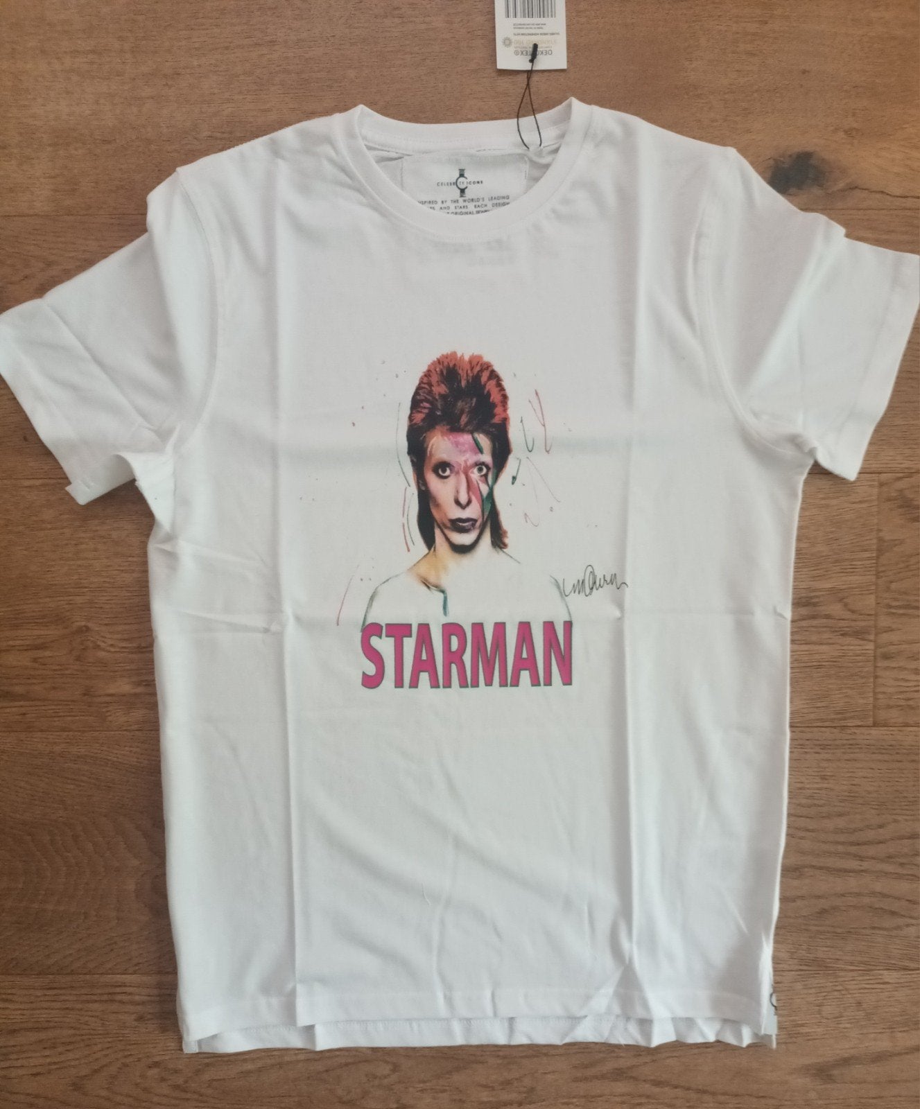 Celebrity Icons David Bowie 'Starman' T-shirt - Nieuw, Ophalen of Verzenden, Nieuw, Wit
