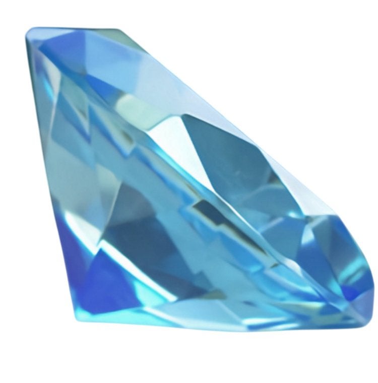 Lichtblauwe kristal diamant 80 mm, Ophalen of Verzenden