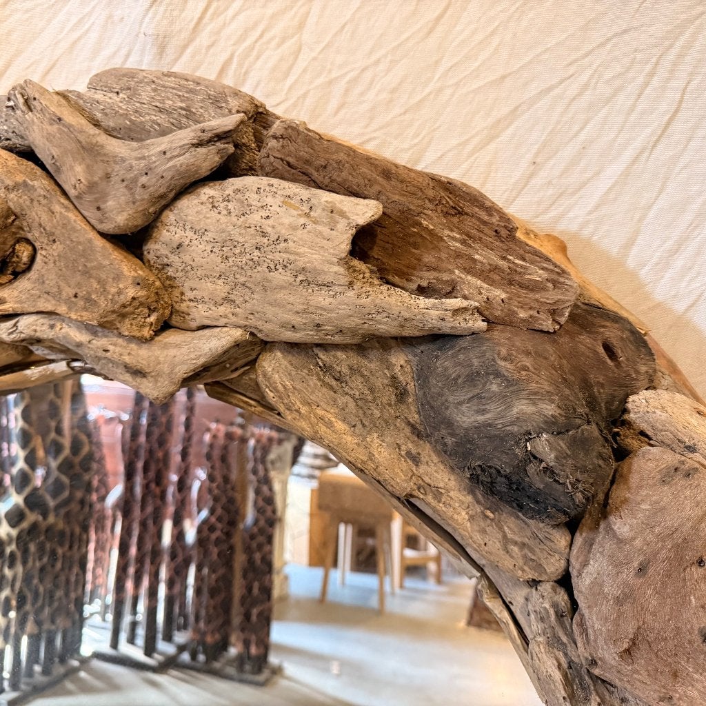 spiegel drijfhout / driftwood - 100 cm - Gratis bezorgd, Huis en Inrichting, Woonaccessoires | Spiegels, TTM Wonen, Meubels – (Perzische) Tapijten en Woonaccessoires