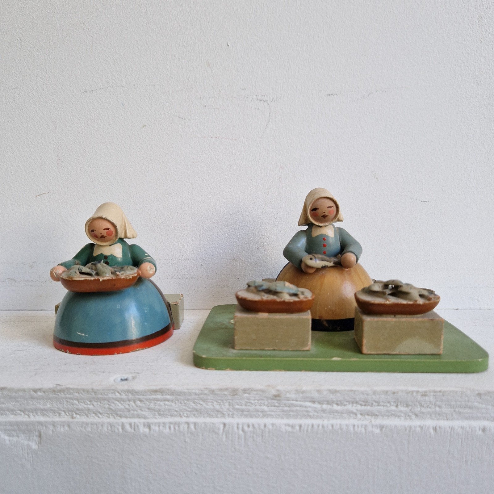 vintage Wendt & Kühn erzgebirge visvrouwtjes set, Ophalen of Verzenden, Gebruikt