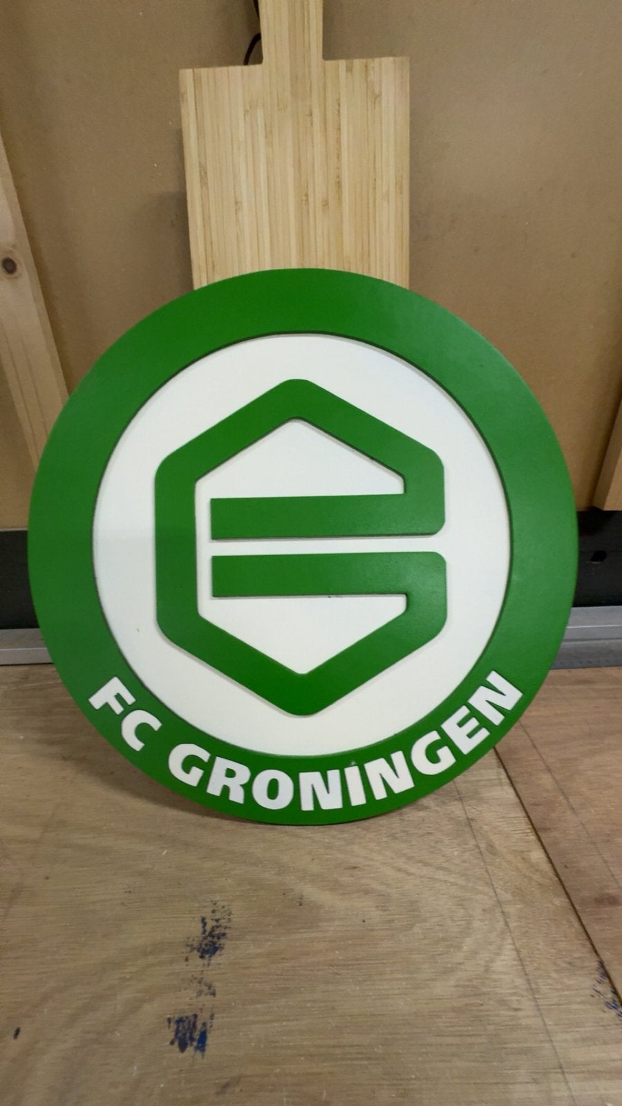 Houten Fc Groningen Bord, Ophalen of Verzenden, Nieuw, Buitenlandse clubs, Overige typen