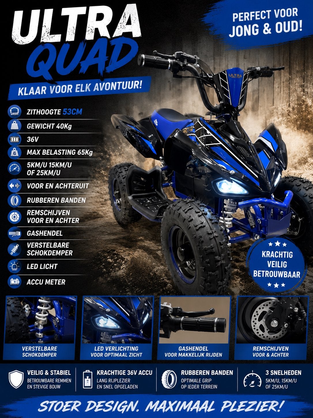 Elektrische quad kinderquad quad, Fietsen en Brommers, Ophalen, Overige typen, Nieuw, Ultra