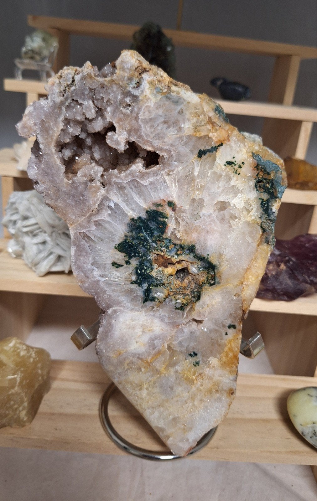 Grote roze amethist slab 985 gram, Ophalen of Verzenden, Mineraal